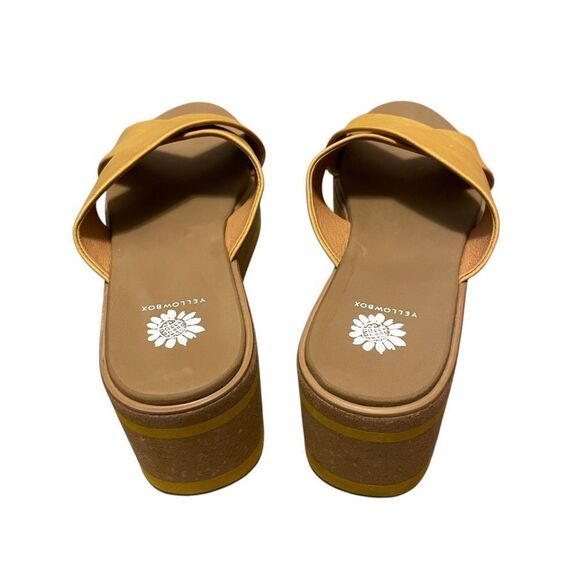 Yellow Box Akeko Mustard Yellow‎ Platform Slides Sandals Size 9.5 NEW - Picture 3 of 6